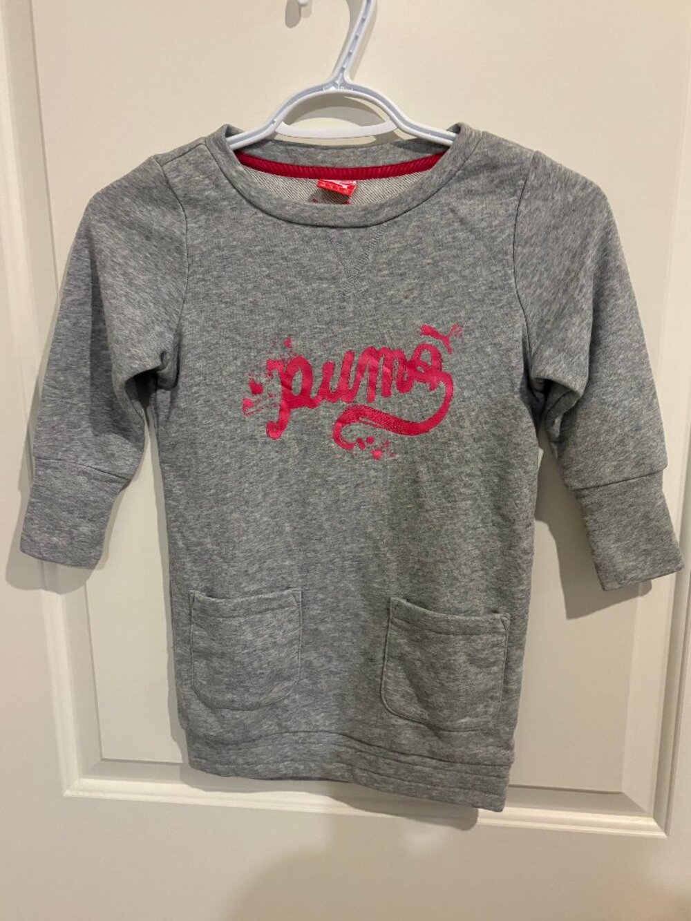 UNIQUE Puma Crewneck Sweatshirt Dress with front patch pockets